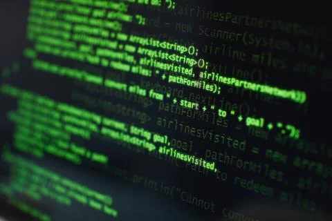 Computer program on computer 库存照片