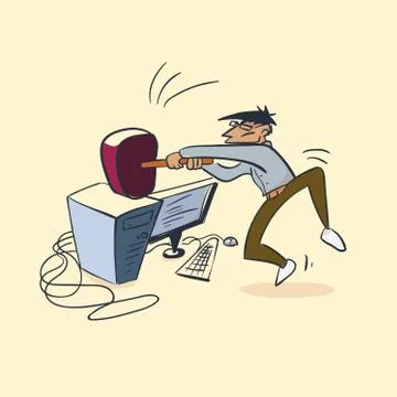 Computer program tester vector illustration doodle isolated Stock Illustration