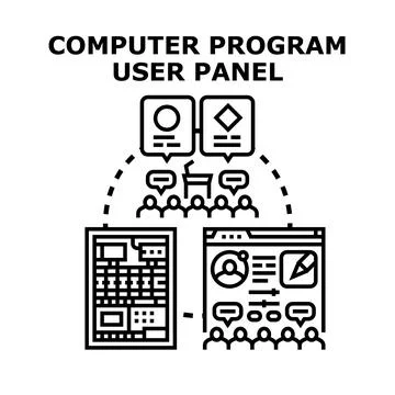 Computer program user panel development and testing 库存插图
