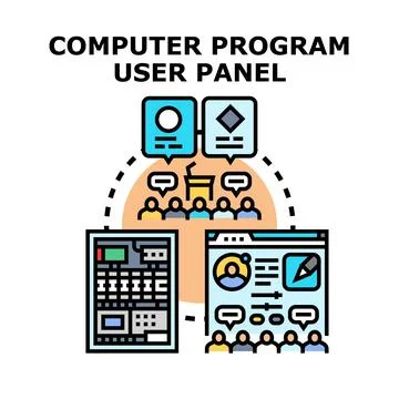 Computer program user panel development and testing 库存插图