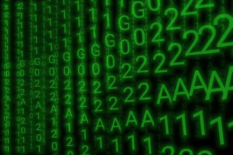 Computer program,digital statistics,computer generated hacking information te Foto stock