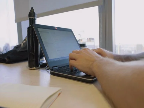 Computer programing on Laptop Stock Footage 80893532