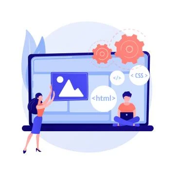 Computer programmeing vector concept metaphor. Stock Illustration