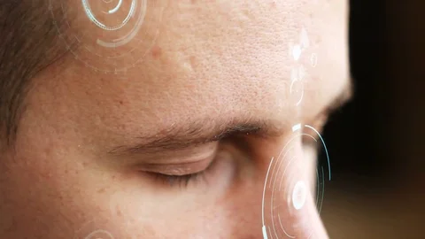 Computer programmer coding on futuristic holographic Stock Footage 70624515