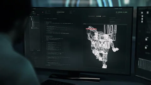 Computer programmer collecting important data using a computer application Video stock 245021731