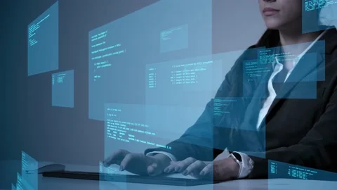 Computer programmer concept. System engineer. Network security. Stock Footage 131152755