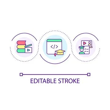 Computer programmer education loop concept icon Stock-Illustration