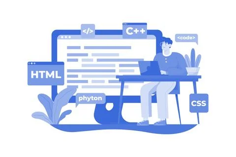 Computer Programmer Illustration concept on a white background Stock Illustration