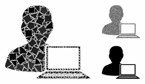 Computer programmer Mosaic Icon of Rough Items Stock-Illustration