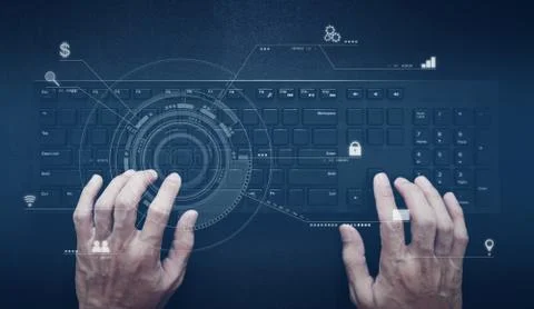 Computer programmer, software and web development technology Foto stock