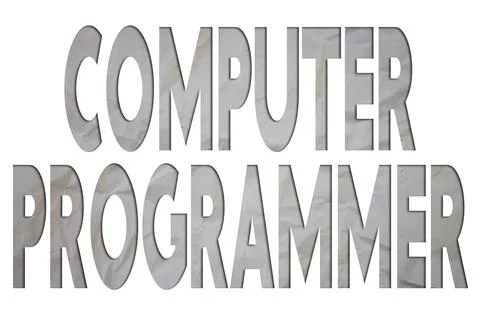 Computer Programmer text with Torn, Crumpled White Paper on colored backgroun 스톡 사진