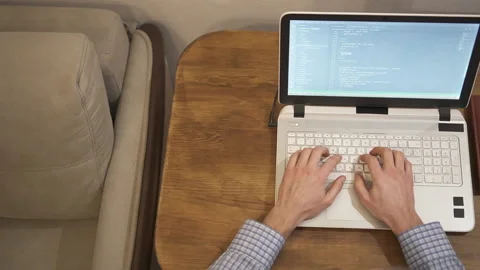 Computer programmer typing code on keyboard. Stock Footage 147564716