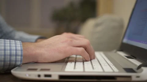 Computer programmer typing code on keyboard. Stock Footage 147564994