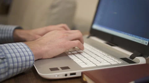 Computer programmer typing code on keyboard. Stock Footage 147565303