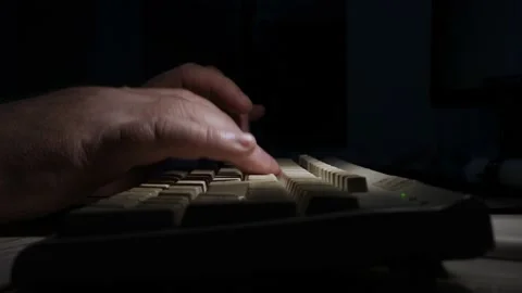Computer Programmer Typing Code Lines on a PC Keyboard.  Stock Footage 153150666
