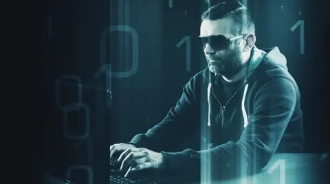 Computer programmer typing on keyboard, hacker hacking computer network 4K Video stock 56235991