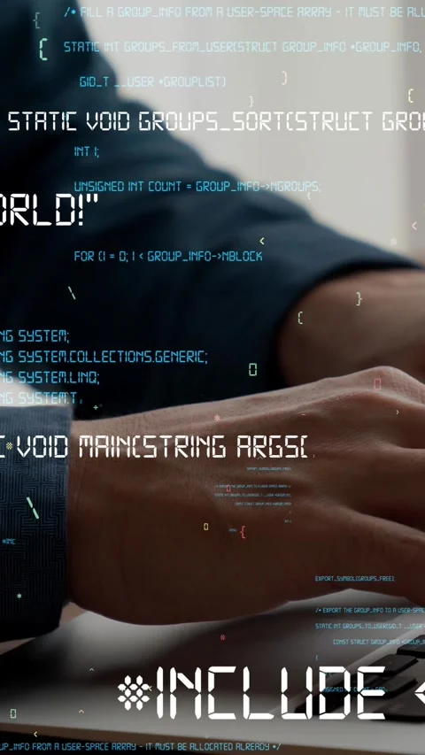 Computer programmer uses capable laptop computer to develop programming code Stock Footage 292283931