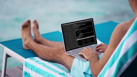 Computer Programmer Using Development Software On Laptop Stock Footage 221264616