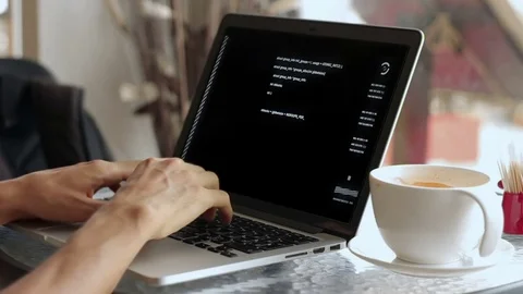 Computer programmer at work Stock Footage 75908455