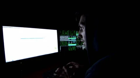 Computer programmer working hacking Stock Footage 62371816