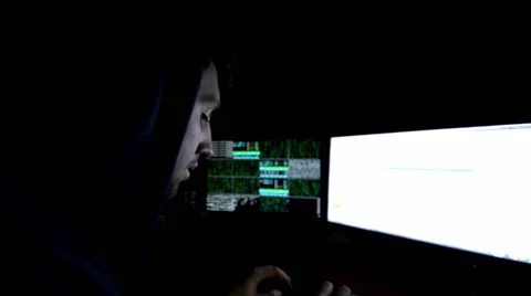 Computer programmer working hacking Stock Footage 62372404