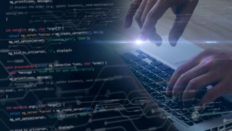 Computer programmer working on new software program.Coder recruited for sol.. Stock Photos