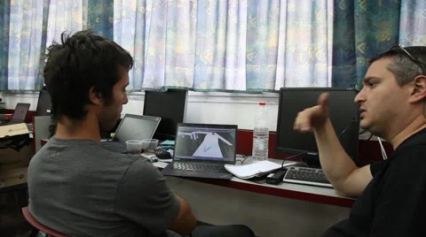 Computer programmers during hackathon Stock Footage 50915028