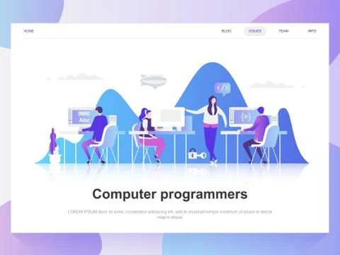 Computer programmers modern flat design concept Stock-Illustration