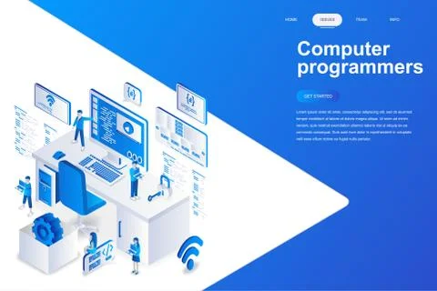 Computer programmers modern flat design isometric Stock-Illustration