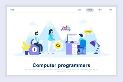 Computer programmers modern flat design concept. Stock-Illustration