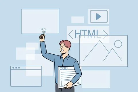 Computer programming and html concept 스톡 일러스트