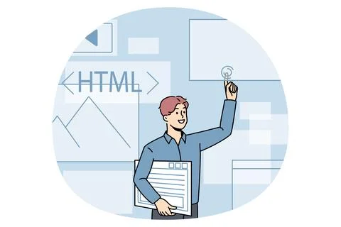 Computer programming and html concept Stock Illustration