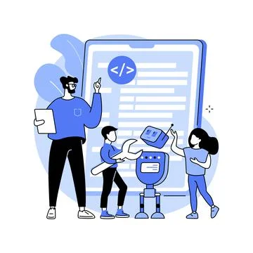 Computer programming camp abstract concept vector illustration. Stock Illustration