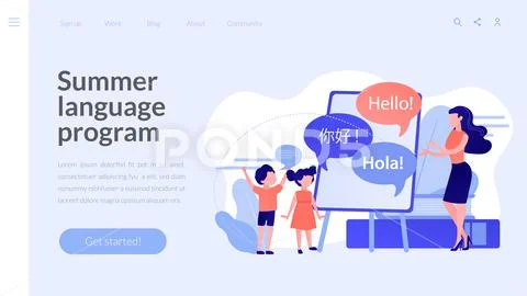 Computer programming camp concept landing page. Illustration #129926404