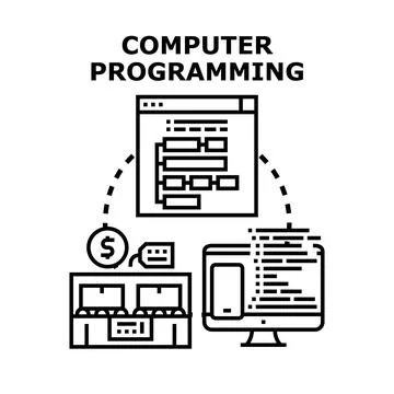 Computer programming code development process controlling business Stockillustratie