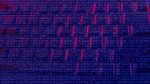 Computer programming code on a keyboard with Multiple layers of codes Stock Footage 183404173