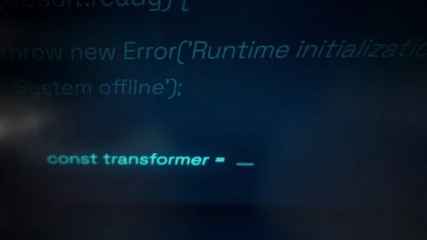 Computer Programming Code Lines Glowing on Dark Screen During Development Stockbeeldmateriaal 334727581