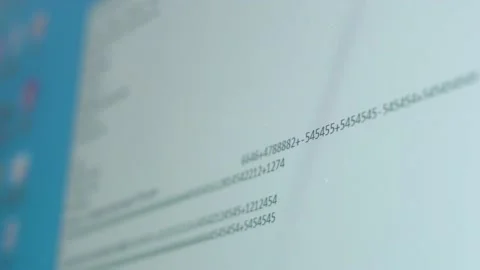 Computer programming code scroll close up pixel detail shot on laptop screen Stock Footage 231678696