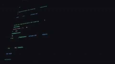 Computer programming code scrolling on a dark screen 库存影片 340940263