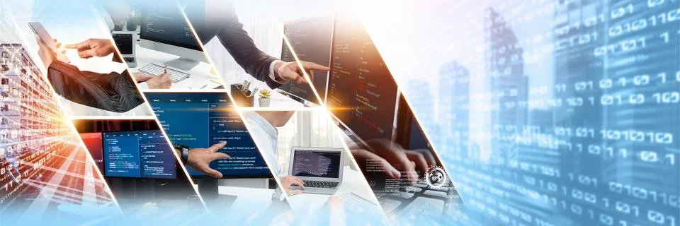 Computer programming, coding and AI artificial intelligence NLP data development Stock Photos