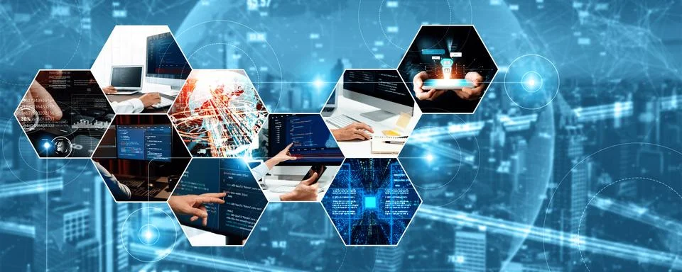 Computer programming, coding and AI artificial intelligence NLP data development Stock-Fotos