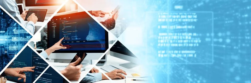 Computer programming, coding and AI artificial intelligence NLP data development Stock-Fotos