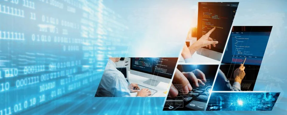 Computer programming, coding and AI artificial intelligence NLP data development 写真素材