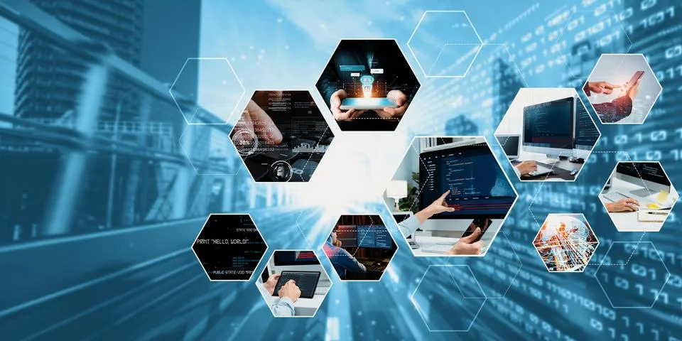 Computer programming, coding and AI artificial intelligence NLP data development Foto stock