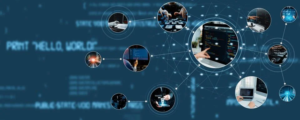 Computer programming, coding and AI artificial intelligence NLP data development Foto stock