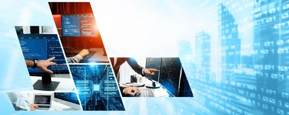 Computer programming, coding and AI artificial intelligence NLP data development Stock Photos