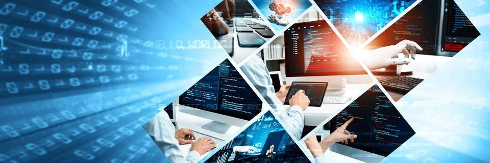 Computer programming, coding and AI artificial intelligence NLP data development Foto stock