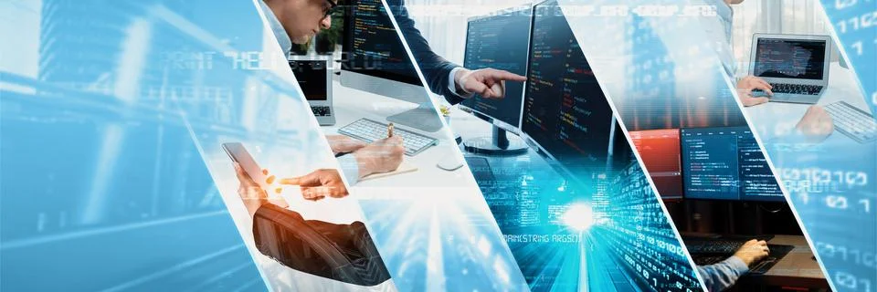 Computer programming, coding and AI artificial intelligence NLP data development 库存照片