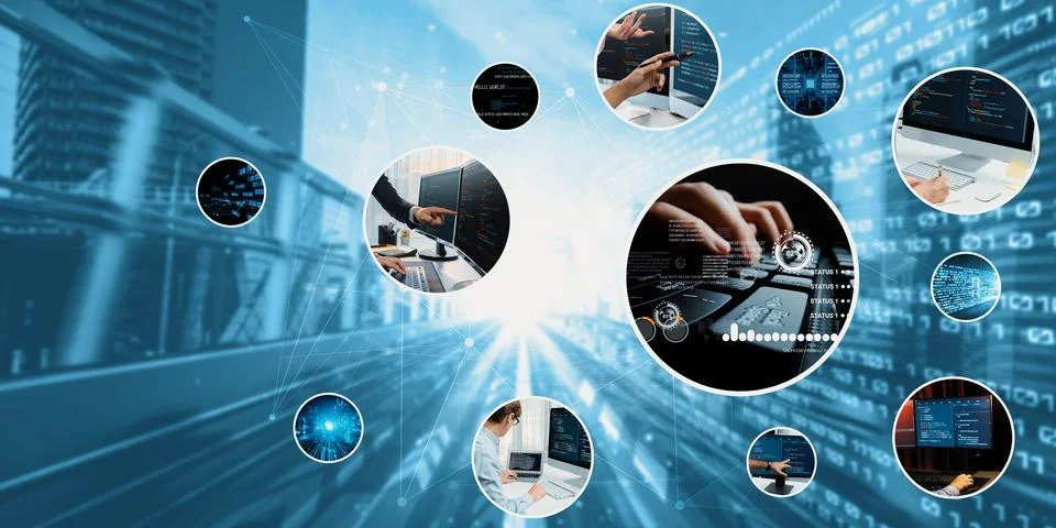 Computer programming, coding and AI artificial intelligence NLP data development 스톡 사진