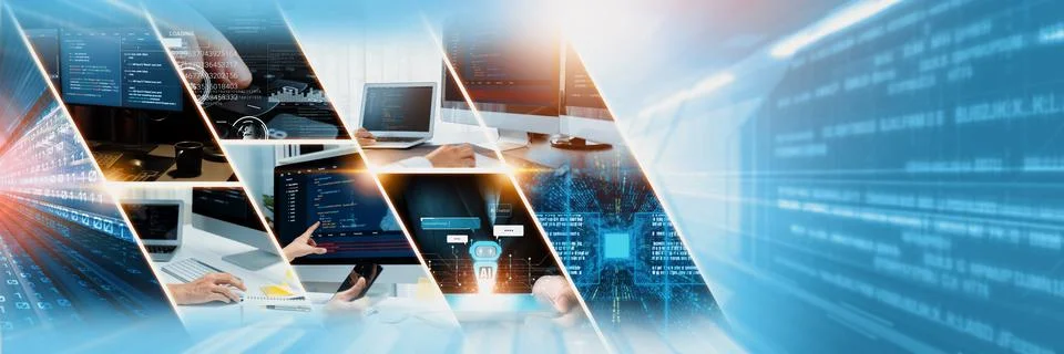 Computer programming, coding and AI artificial intelligence NLP data development Stockfoto's